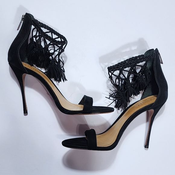 SCHUTZ Fringe Suede Tassel Heels Womens Size 10B - Picture 8 of 10